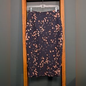 Elizabeth and James Navy and Pink Pencil Skirt